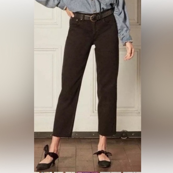 Boyish The Tommy Authentic Rigid Black Beauty High Rise Straight Leg Jeans - Picture 1 of 15